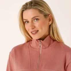 Sweat col montant zippé en molleton gratté