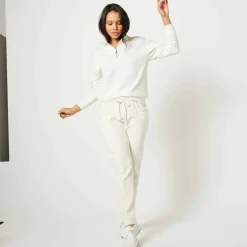 Sweat col montant zippé en molleton gratté