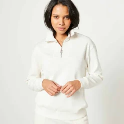 Sweat col montant zippé en molleton gratté