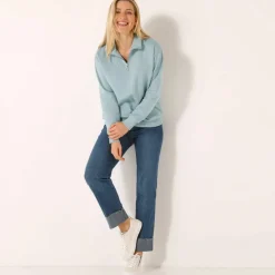 Sweat col montant zippé en molleton gratté