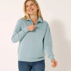 Sweat col montant zippé en molleton gratté