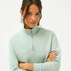 Sweat col montant zippé en molleton gratté