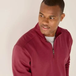Sweat molleton col camionneur zippé