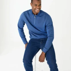 Sweat molleton col camionneur zippé
