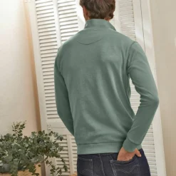 Sweat molleton col camionneur zippé