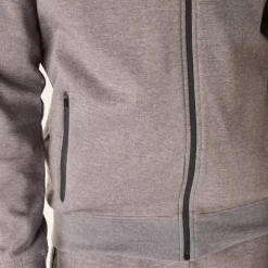 Sweat zippé à capuche molleton gratté détails contrastés