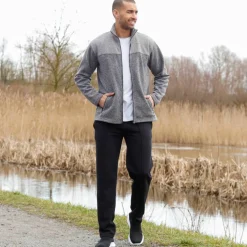 Sweat zippé col montant maille doublée molleton