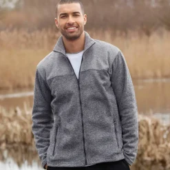 Sweat zippé col montant maille doublée molleton