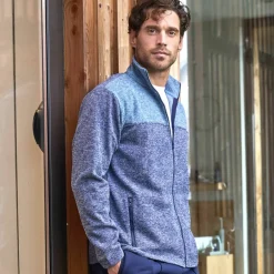Sweat zippé col montant maille doublée molleton