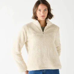 Sweat zippé, maille peluche