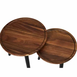 Table basse gigogne en bois - lot de 2