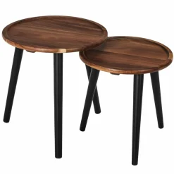 Table basse gigogne en bois - lot de 2