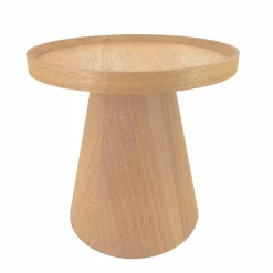 Table d'appoint ronde coloris bois foncé