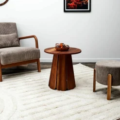 Table d'appoint ronde en bois