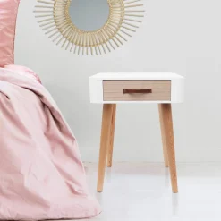 Table de chevet bicolore 1 tiroir