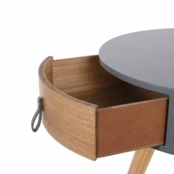 Table de chevet ronde bicolore TIHAME - 1 tiroir