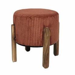 Tabouret cylindrique, pieds en bois