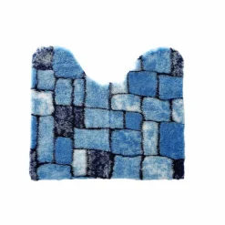 Tapis de bain mosaïque toucher peluche