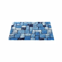 Tapis de bain mosaïque toucher peluche
