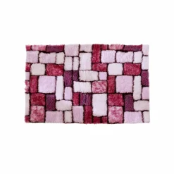 Tapis de bain mosaïque toucher peluche