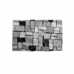 Tapis de bain mosaïque toucher peluche