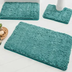 Tapis de bain uni moelleux microfibre