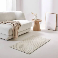 Tapis embossé rectangulaire, motif arches