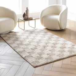 Tapis rectangulaire, motif damiers