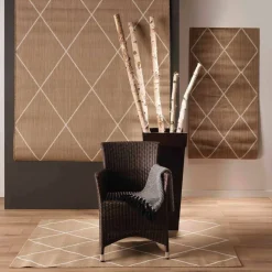 Tapis rectangulaire, tissage motif losanges