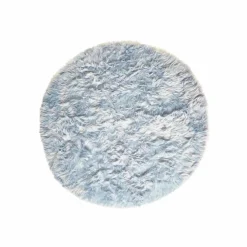 Tapis rond poils longs