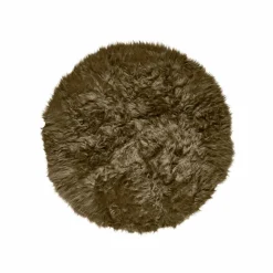 Tapis rond poils longs