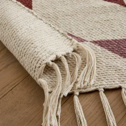 Tapis texturé imprimé géométrique