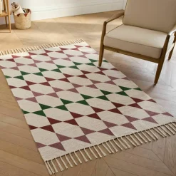Tapis texturé imprimé géométrique