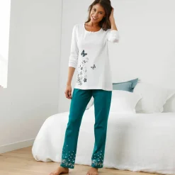 Tee-shirt imprimé placé bucolique - manches longues