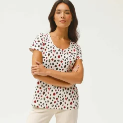 Tee-shirt manches courtes, imprimé peau de bête