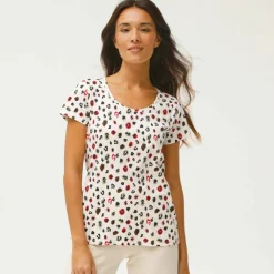 Tee-shirt manches courtes, imprimé peau de bête