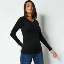 Tee-shirt manches longues chaleur seconde peau et détails dentelle