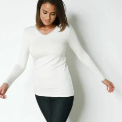 Tee-shirt manches longues chaleur seconde peau et détails dentelle