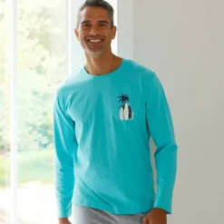Tee-shirt pyjama manches longues motif surf