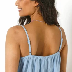 Top macramé col V, bretelles réglables