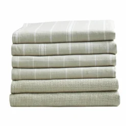 Torchons assortis coton tissé teint - lots