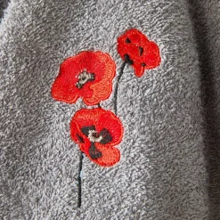 Torchons rond éponge brodée coquelicots - lot de 2