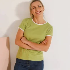 T-shirt bicolore manches courtes