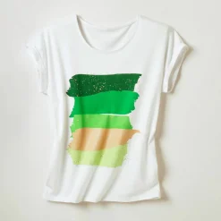 T-shirt boite imprimé "arty", maille jersey