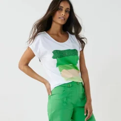 T-shirt boite imprimé "arty", maille jersey
