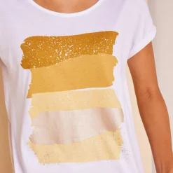 T-shirt boite imprimé "arty", maille jersey