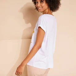 T-shirt boite imprimé "arty", maille jersey