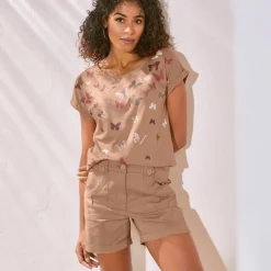 T-shirt boite, imprimé papillons