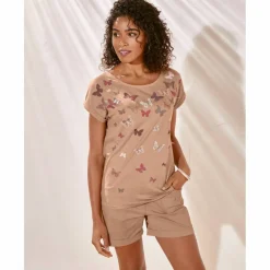 T-shirt boite, imprimé papillons