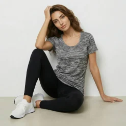T-shirt chiné manches courtes en coton biologique(**)